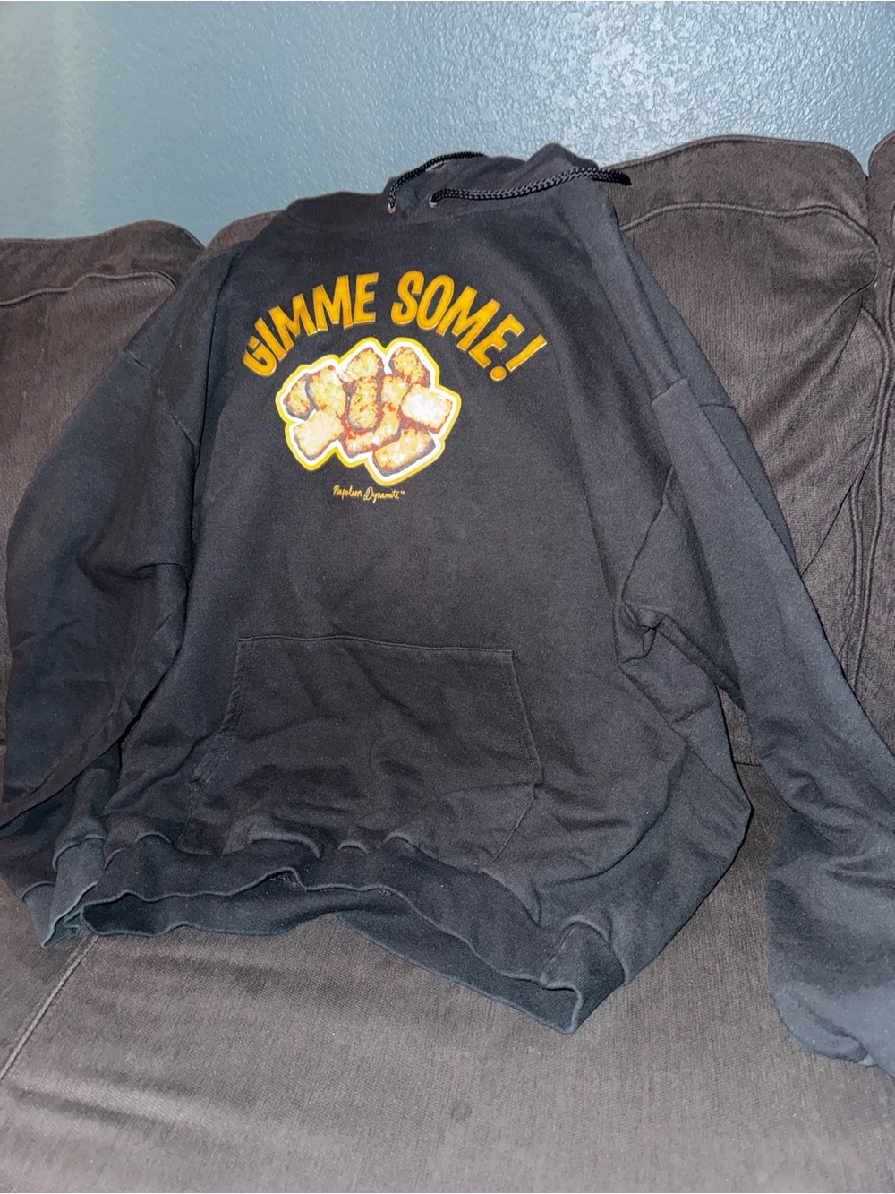 Napoleon Dynamite Gimme Some! Men's Black Pullover Hoodie Graphic Logo Pockets.